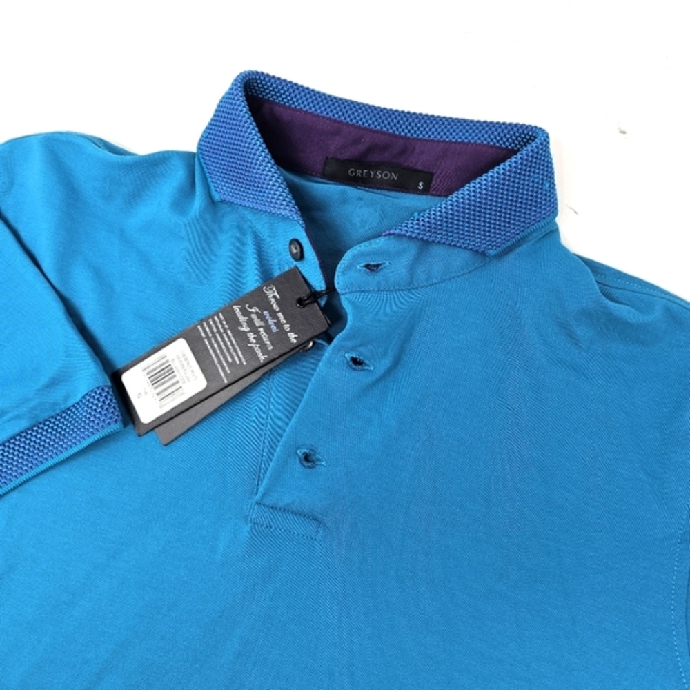 NWT Greyson Men's Cherokee Golf‎ Polo Size Small Salamander Blue Color MFA22K14.